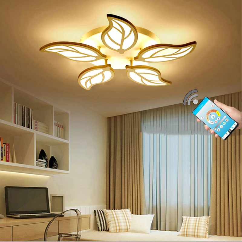 

led chandelier bedroom lamp restaurant balcony ceiling lamp remote dimming and mobile phone APP function AC90-260V