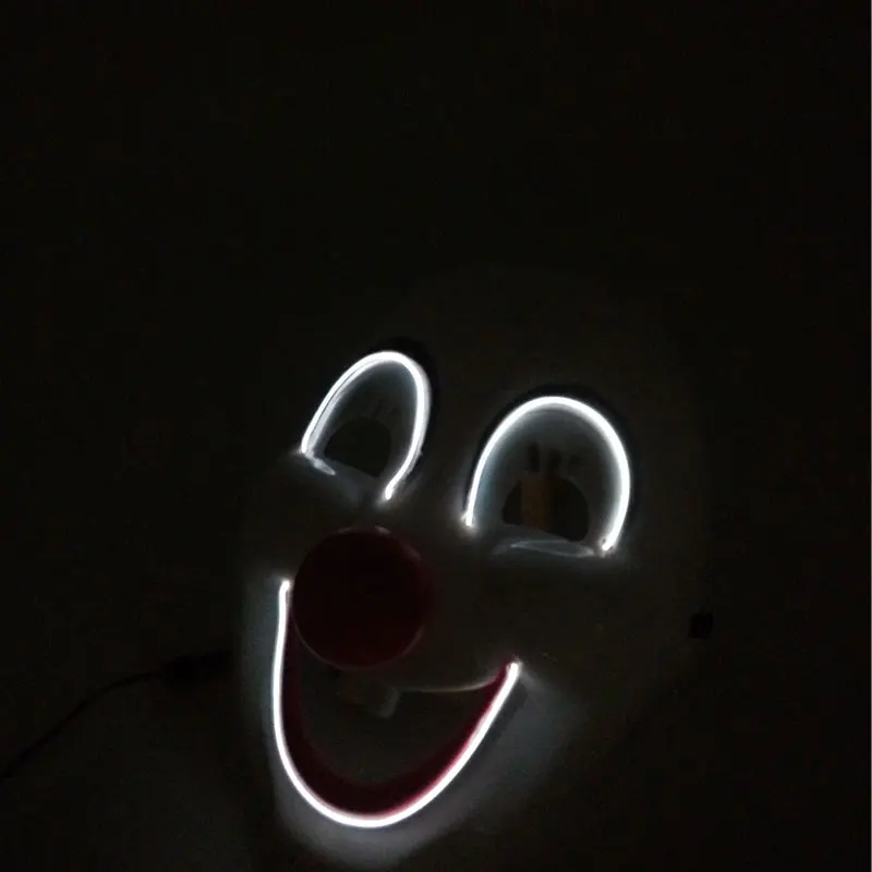 Светодиодная маска клоуна с красной розой светящаяся улыбающаяся для