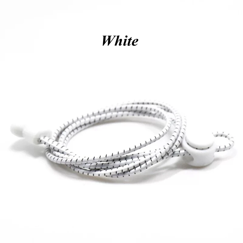 Белый Elastic Shoelaces Reflective Round Shoe laces No Tie Kids Adult Safety Stretching Lock Shoe lace Sneakers Quick Lazy laces - Цвет: Белый