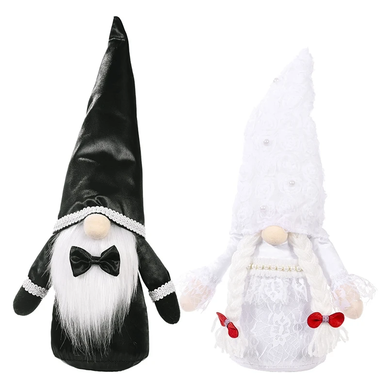 

Sweet Wedding Gnome, Scandinavian Tomte for Home Table Decorations, Couple Plush Doll for Valentine's Day Wedding Gift