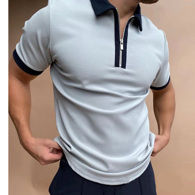 

New Arrival Short Sleeve Men's T-Shirt Anti-Wrinkle Casual Polo Shrit Male lapel T Shirt Casual short tops tee wholesale