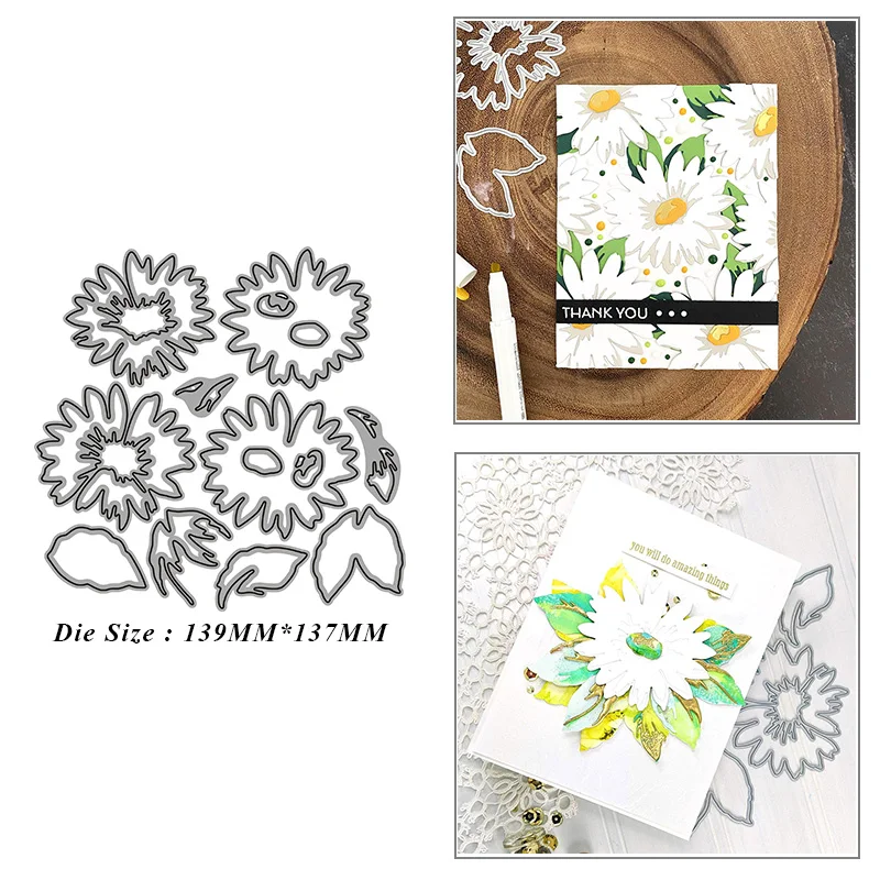 

Chrysanthemum Combination Metal Cutting Dies for DIY Scrapbook Album Paper Card Decoration Crafts Embossing 2021 New Dies