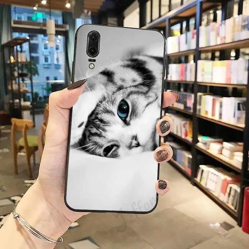 

cute cat Phone Cases For Huawei honor Mate P 10 20 30 40 Pro 10i 9 10 20 8 x Lite