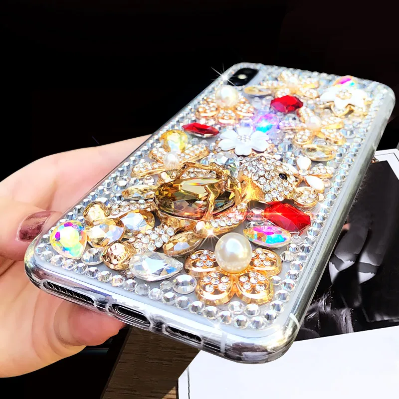 Милые блестящие хрустальные бриллианты Стразы 3D Мультяшные камни мягкая задняя