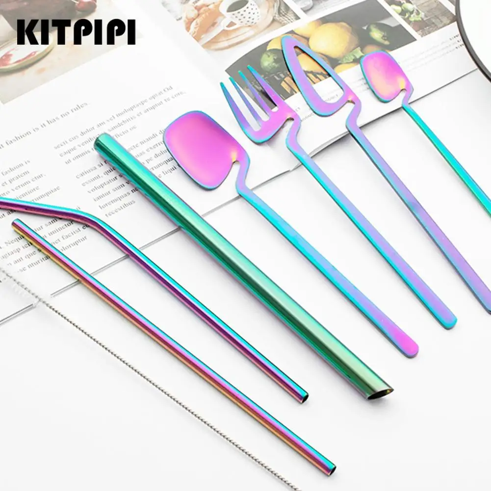 Набор столовых приборов KITPIPI D0P8 комплект из 8 предметов стальная посуда уличный