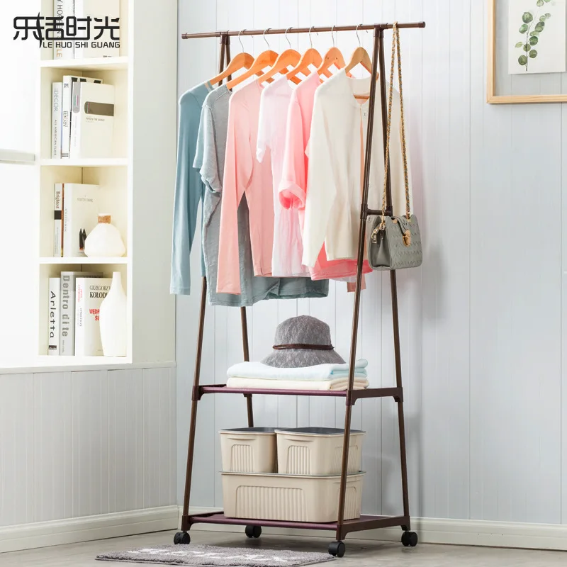 Multi-function Triangle Coat Rack Removable Bedroom Hanging Clothes With Wheels Floor Standing Hanger |