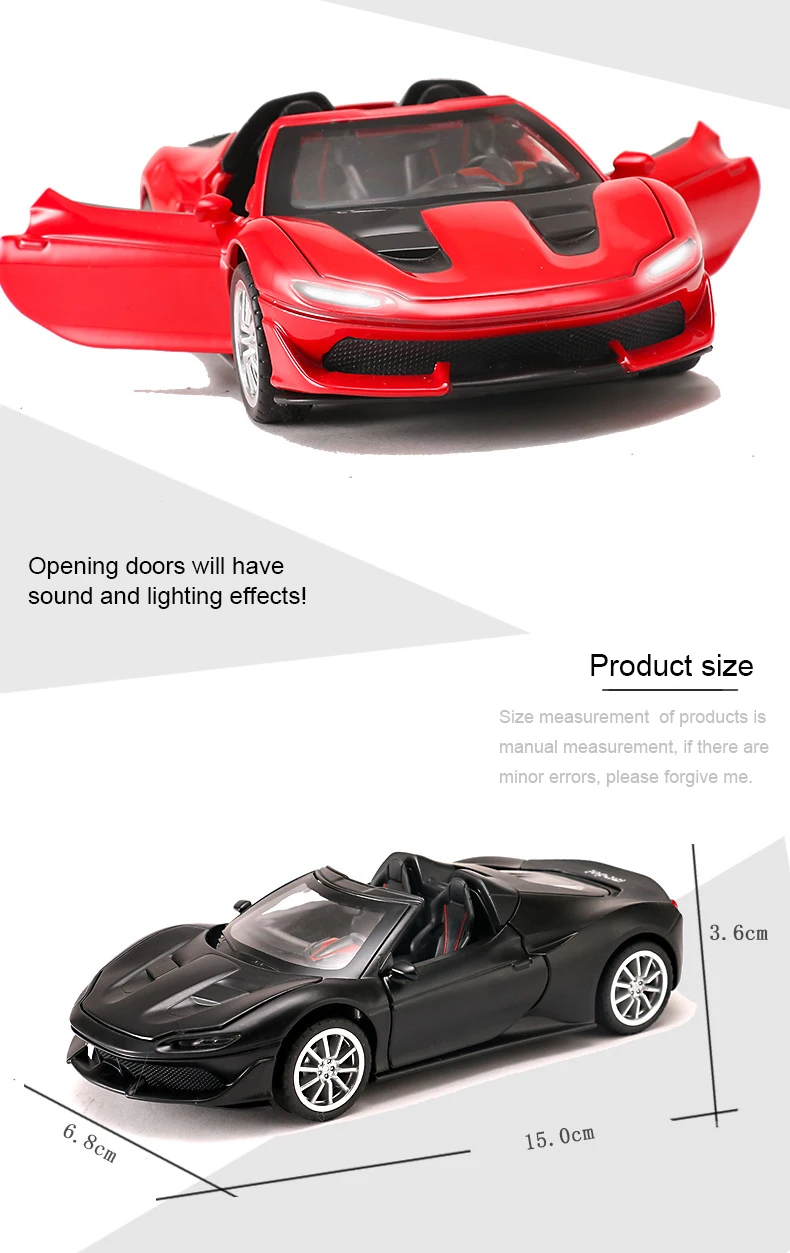 

Hot Sell 1:32 Alloy Car Model Diecast Sound Light Pull Back Door Toy for Children Hot Toy Car Hot-Wheel Toy