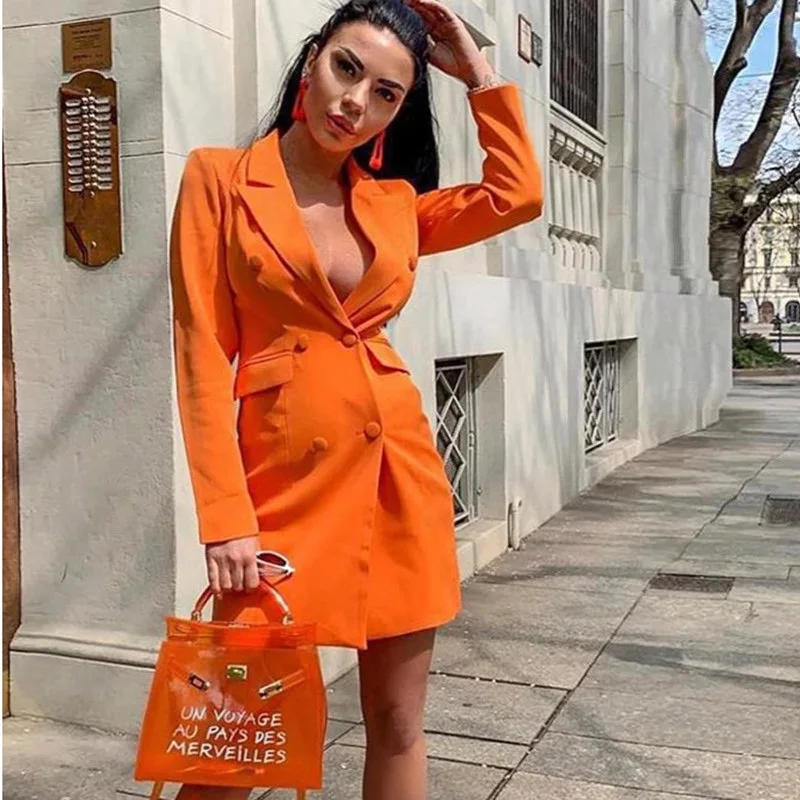 

New Nightclub Female Singer Stage Performance Outfit Gogo Dancer Long Sleeve Black/Orange Suit Festival Rave Outfit VO745