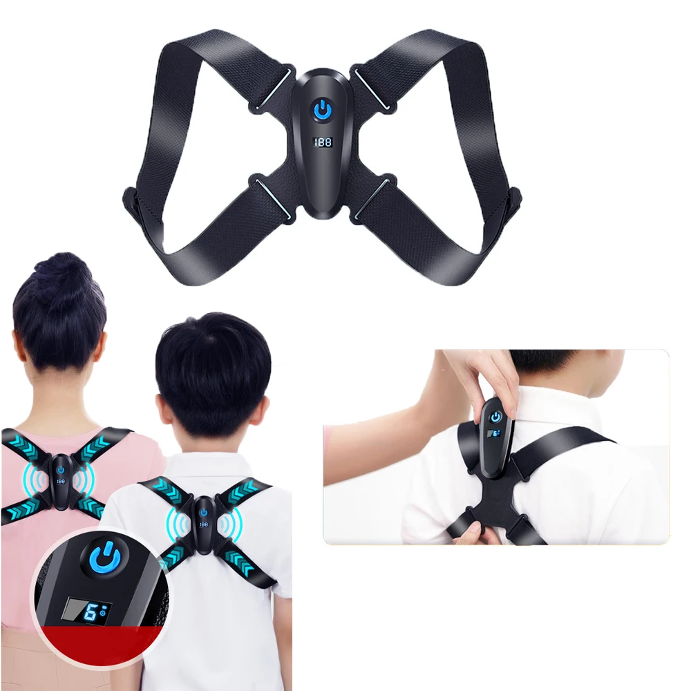 

Съемный Корректор осанки, регулируемый пояс, поддержка спины для взрослых и детей, Вибрационный корректор с напоминанием