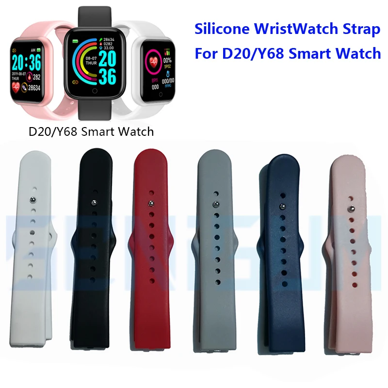 

Silicone Wrist Strap for Smart Watch D20 Y68 Replaceable Soft TPU Durable Comfortable Belt For Y68plus D20S Wristband Accessory
