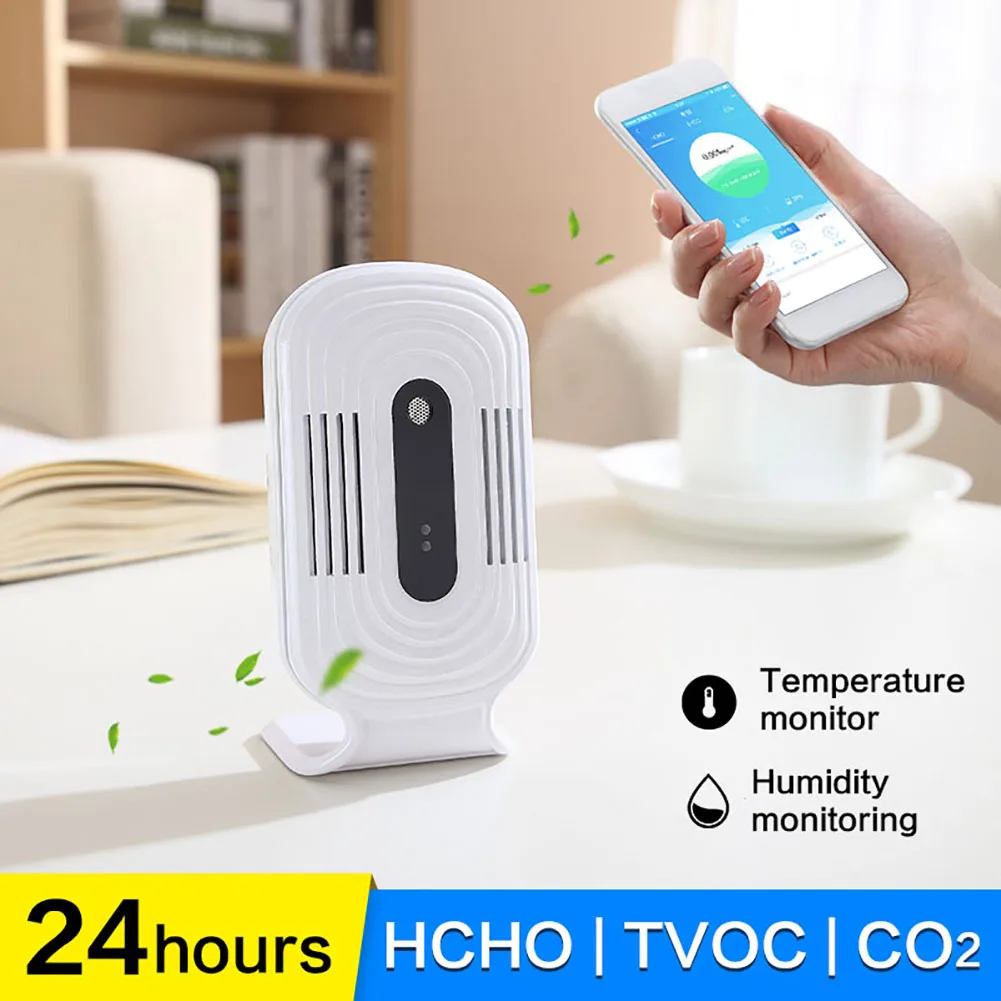 Умный домашний JQ-200 счетчик смога CO2 HCHO с Wi-Fi тестер для анализа качества воздуха
