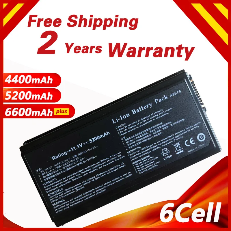 

Golooloo 11.1V Laptop Battery For ASUS 90-NLF1B2000Y A32-F5 F5 Series F5C F5GL F5M F5N F5R F5RI F5SL F5Sr F5V F5VI F5VL F5Z