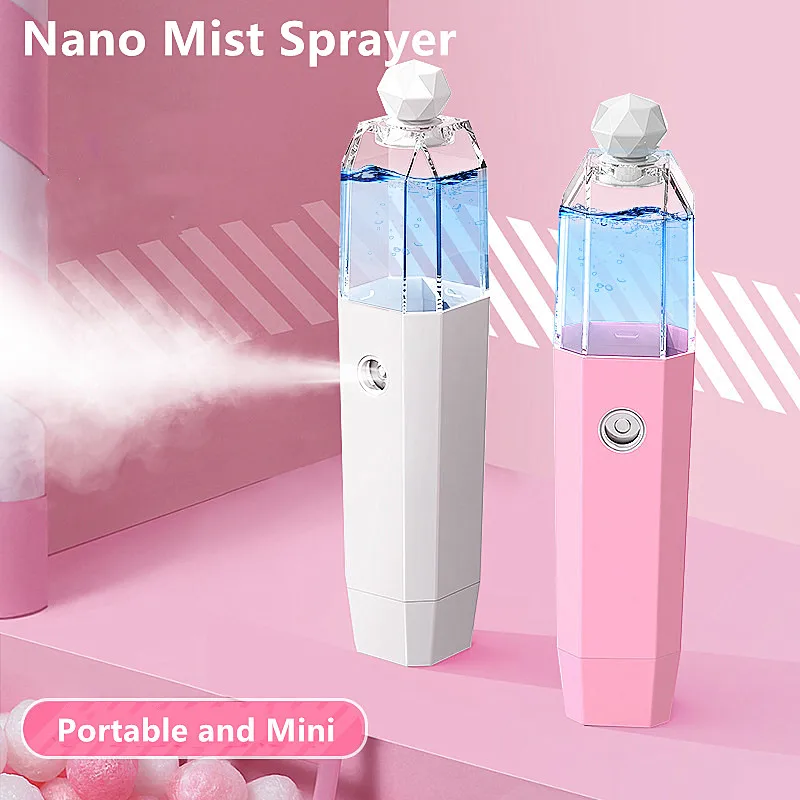 

2021 New Handheld Ultrasonic Mini Air Humidifier USB Rechargable Humidifier Air Diffuser Portable Steam Face Humidifier