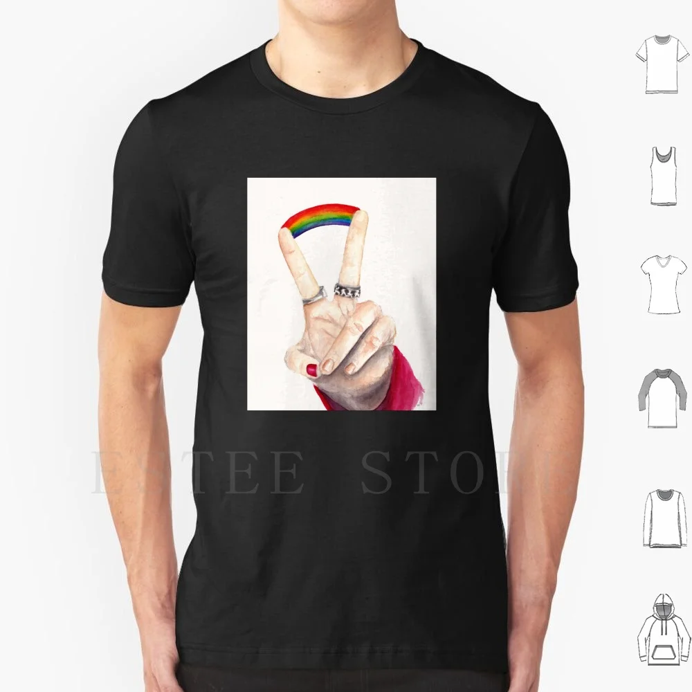 

Fluent In Rainbows T Shirt Cotton Men Diy Print Rainbow Hand Lghtq Pride