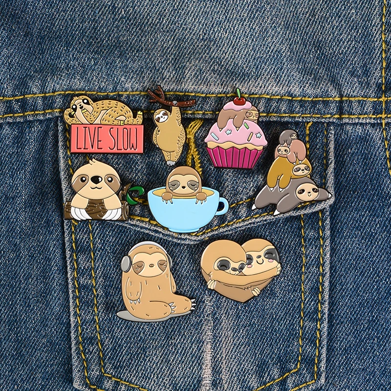 Очаровательная Милая генилая коала булавка торт ленивое животное вспышка эмаль