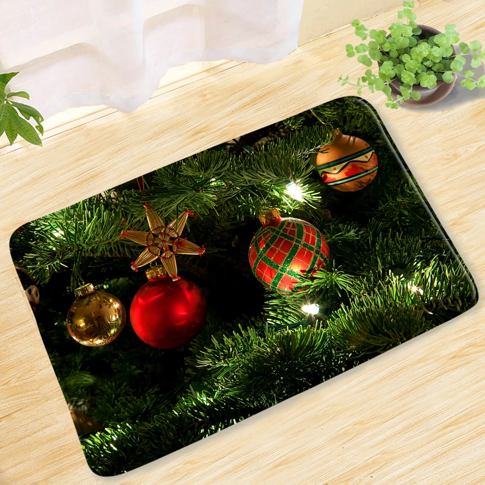 

Christmas Tree Rope Ball Bath Mat Anti Slip Washable Entrance Door Mat Room Bathroom Mats Christmas Eve Home Decor Rug Carpet