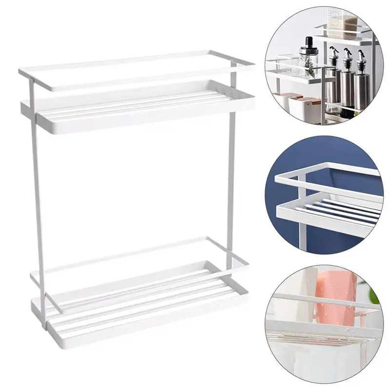 

1pc Desktop Storage Rack Spice Rack Double-Layer Desktop Storage Organizer For Kitchen Home