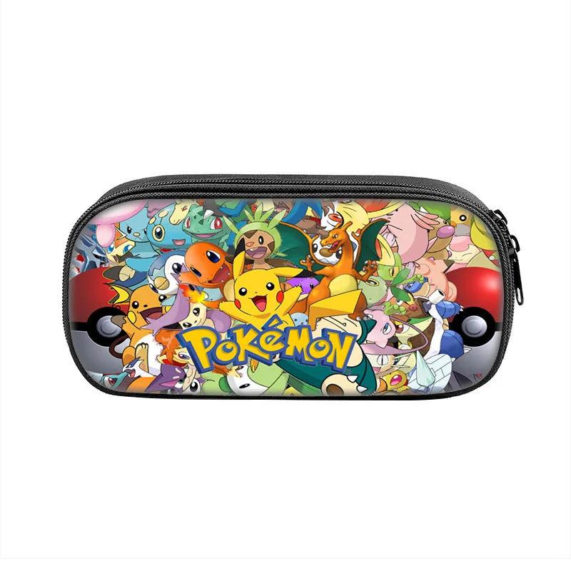 

Pokemon Children Stationery Pikachu Charizard Cartoons Teenager Student Pencil Case Nylon Waterproof Kawaii Printing Kids Bags