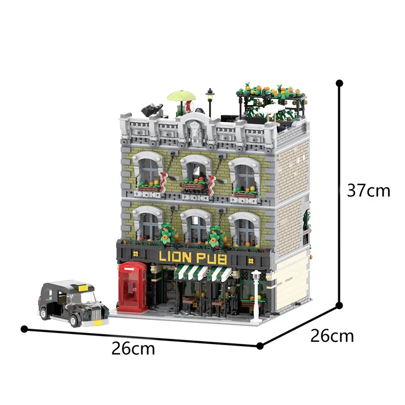 

Building Blocks City Modular Street View Classic London Lion Pub Kit Model Diy Building Decoration Bricks Assembly Children Gift