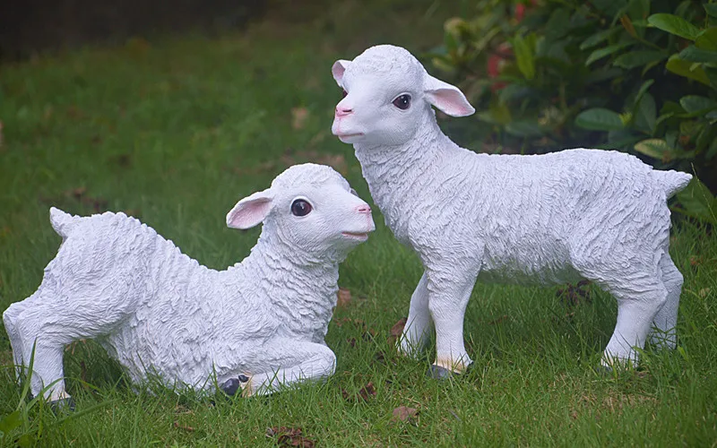 Искусственная статуя из ягненка модель статуэтки ландшафт украшение сделай сам