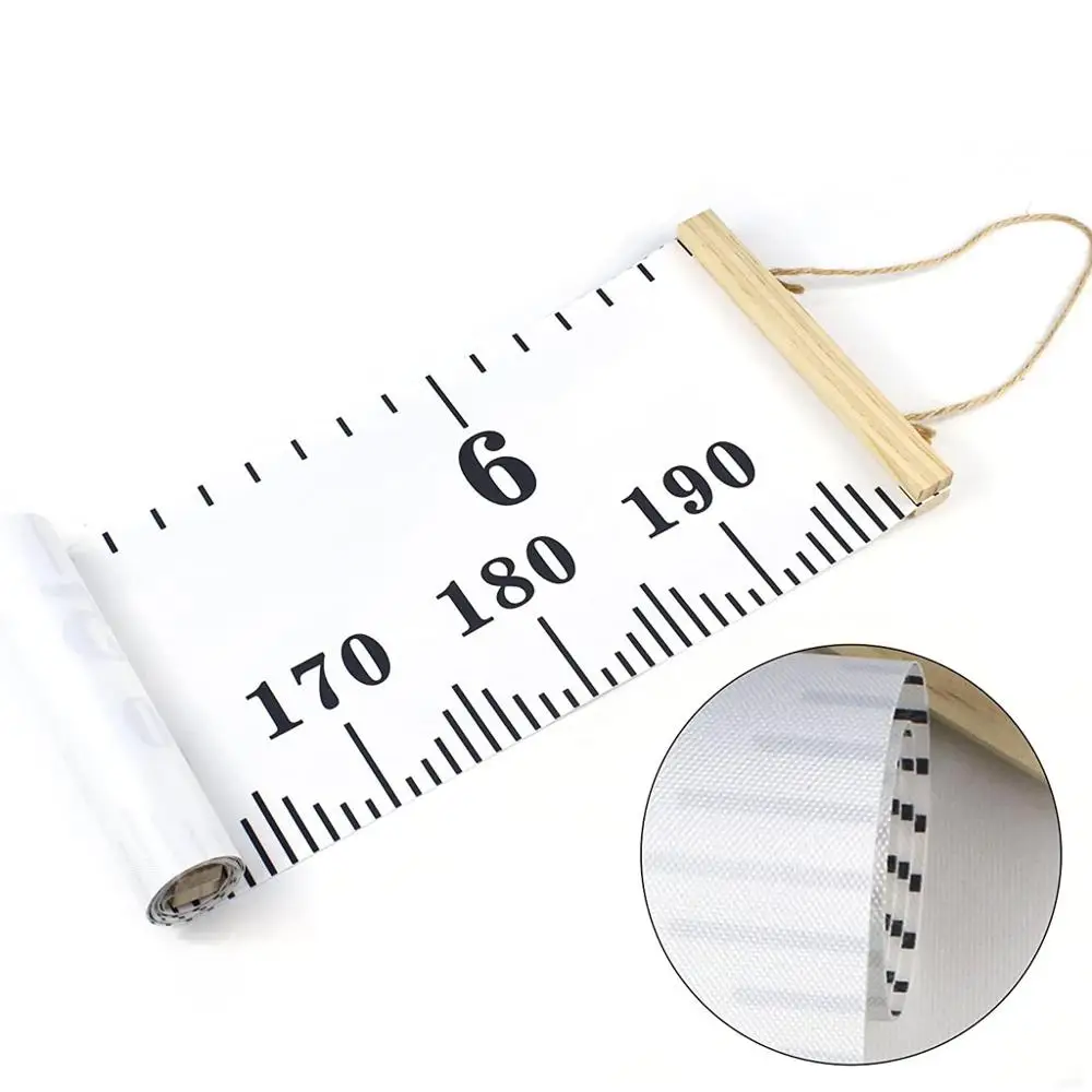 Детская холщовая Подвеска для измерения роста белая 20x200 см|Декоративные карты
