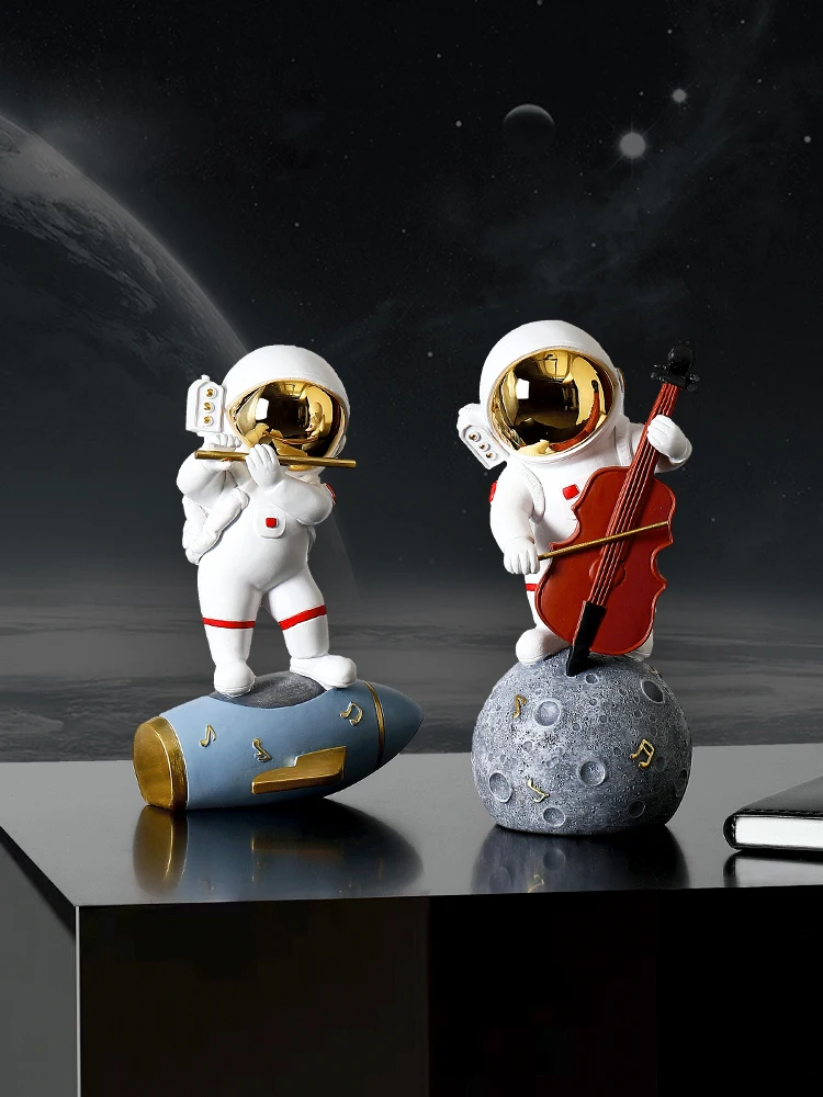 

Творческая музыкальная группа астронавт космонавт миниатюрные фигурки из смолы ремесло домашняя Фея садовые предметы интерьера настольный домашний декор