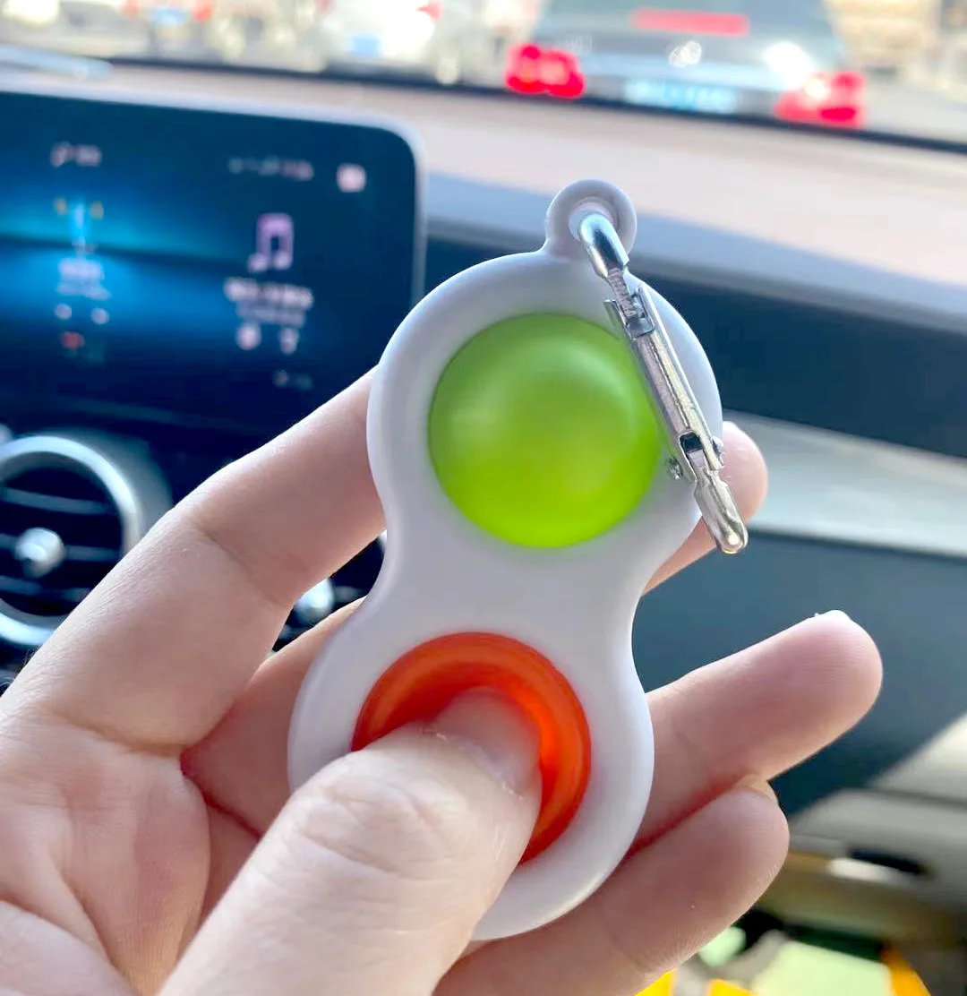

5pcs/lot New Decompression Dimple Popit Fidget Key Chain Pendant, Anti-anxiety Stress Relief Key Ring Pop It Toys Novelty ZLL