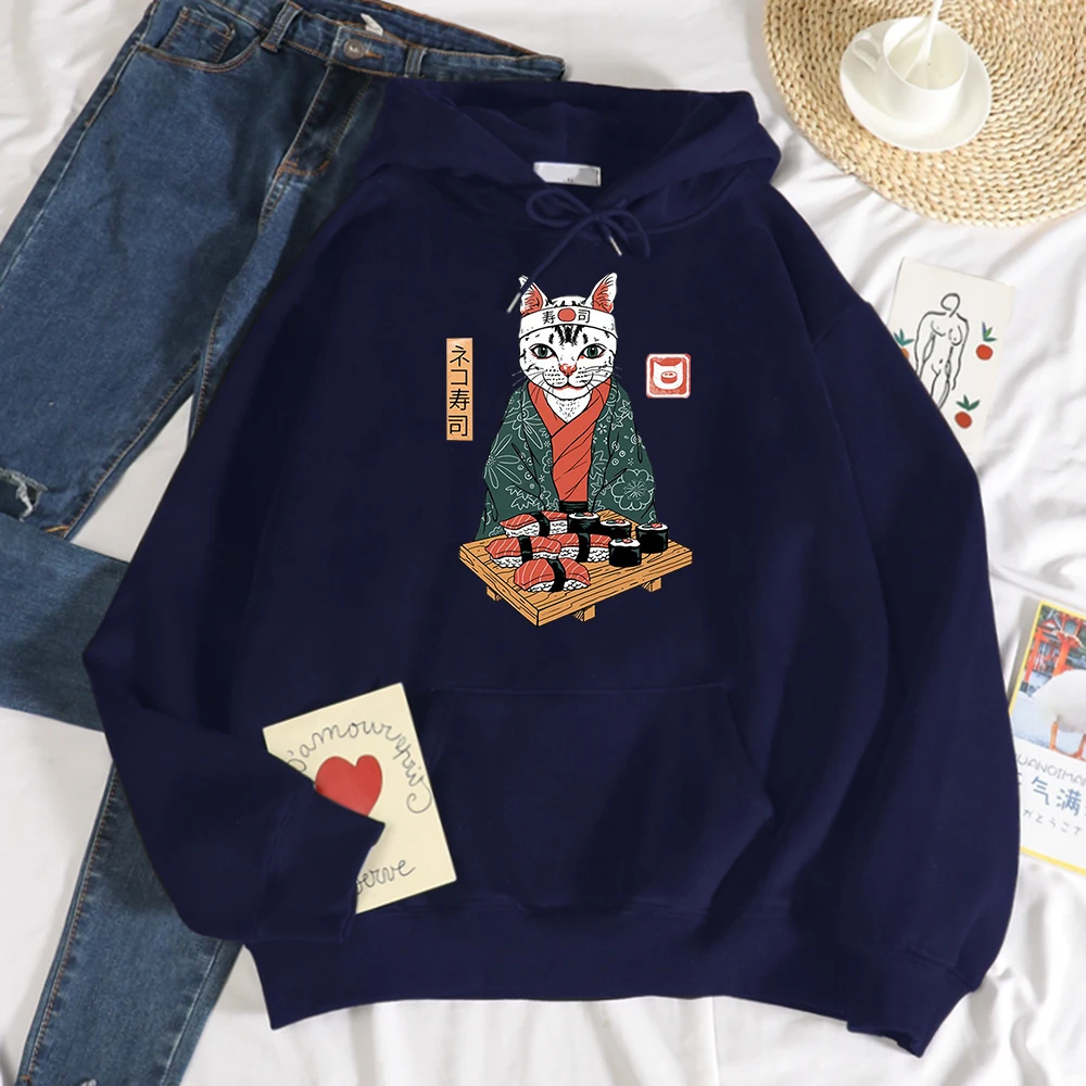 

Женская Осенняя толстовка с капюшоном и меховой подкладкой, в японском стиле