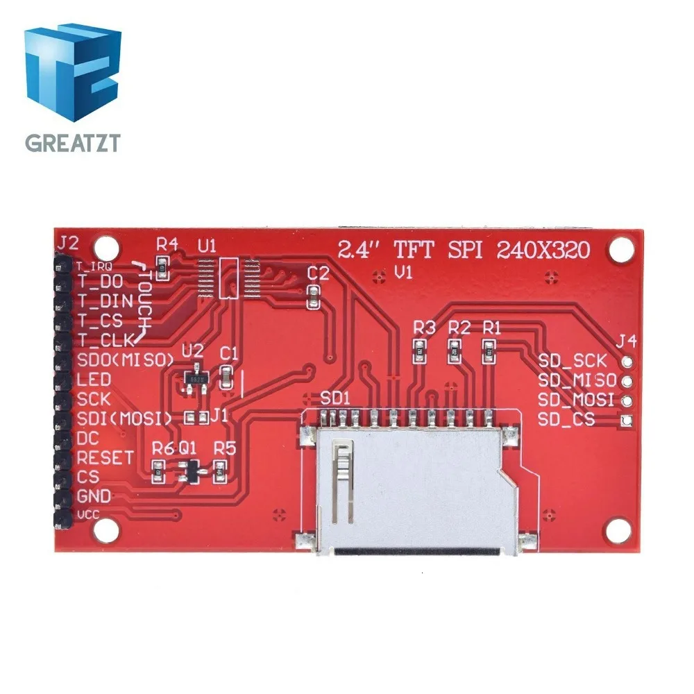 2," 2,4 дюйма 240x320 SPI TFT lcd модуль последовательного порта 5 В/3,3 В PCB адаптер Micro SD карта ILI9341 ЖК-дисплей белый светодиодный для Arduino