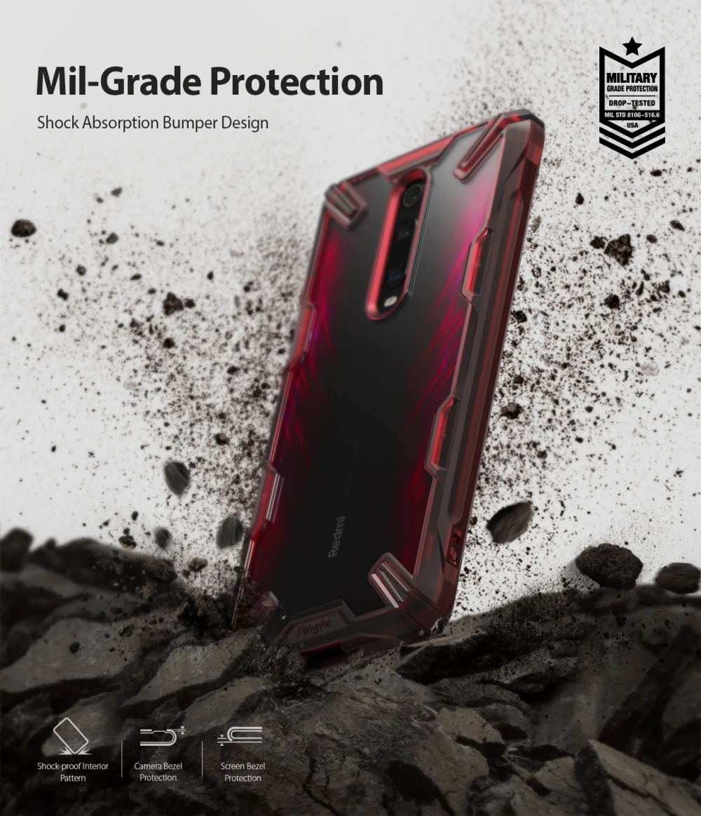 Чехол Ringke Fusion-X для Xiaomi mi 9T(mi 9T Pro), Прозрачная Жесткая задняя крышка из поликарбоната, мягкая ТПУ Рамка для Red mi K20(K20 Pro