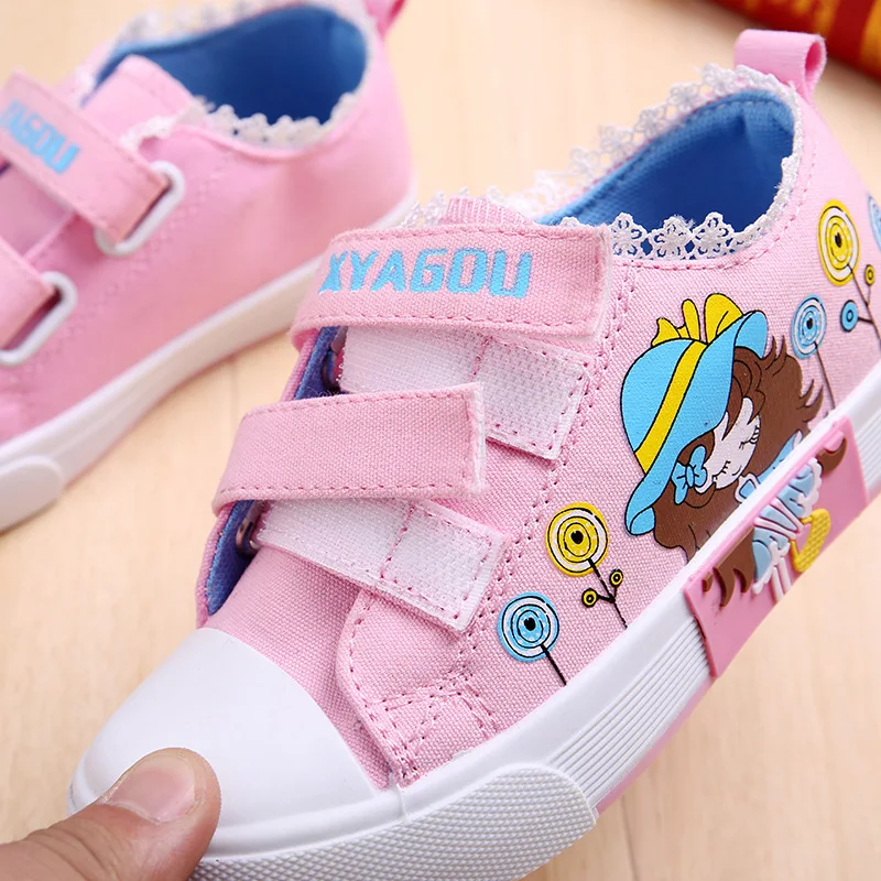 New Brand Children Canvas Shoes Girls Boys Candy Sneakers Tendon Sole Casual Cartoon Fashion Kids | Детская одежда и обувь