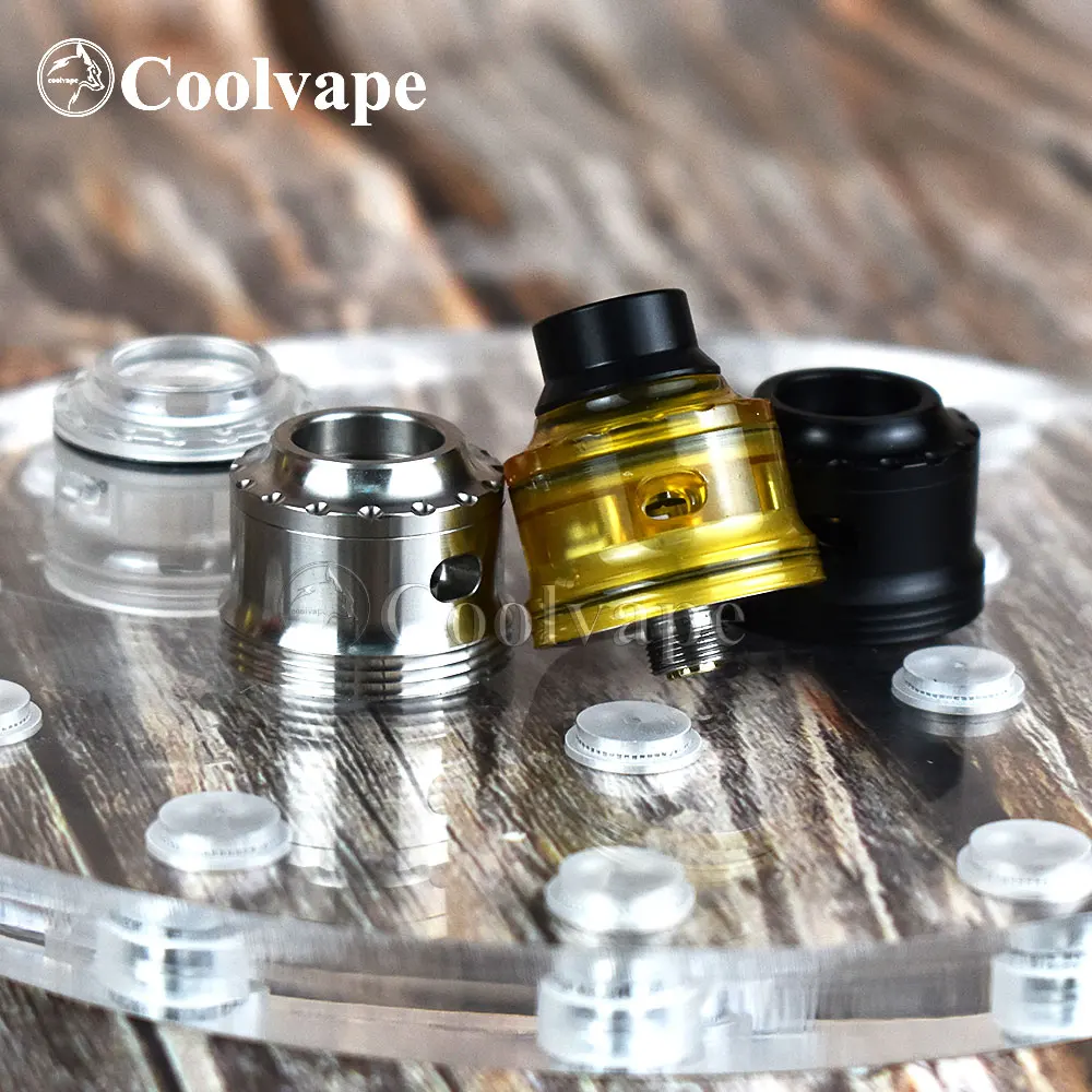 Coolvape Hellfire Maverick rda 22 мм RDA Black pei Ultem 3 кольцевая Крышка 24 OD на основании | Электроника