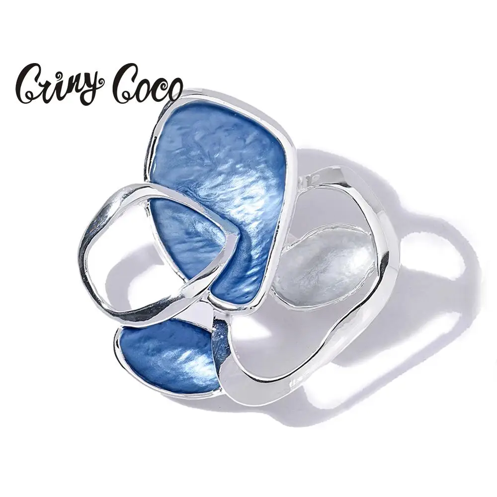 Cring Coco новинка 2020 синие эмалевые броши булавки модные геометрические ювелирные