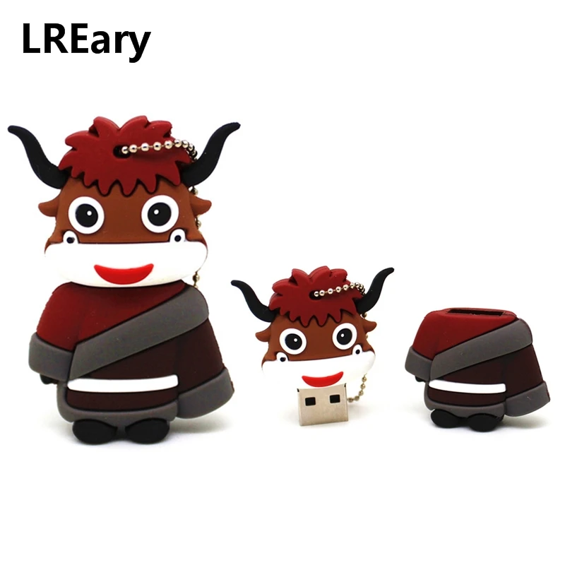 Флеш накопитель USB с мультяшным животным котом пандой 4 Гб флеш Pendrive Cow pig 8 ГБ 16 32 64