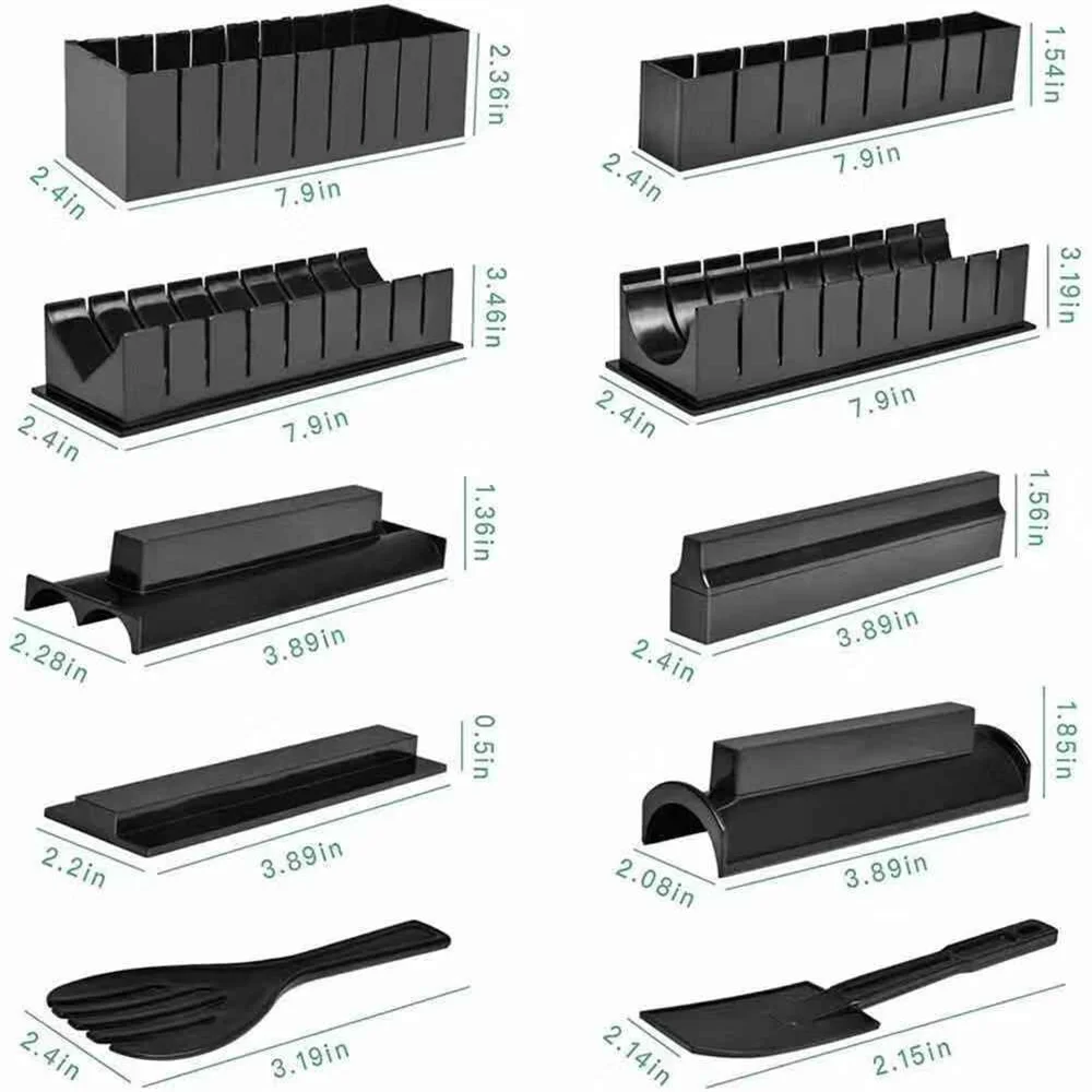 10 sets of japanese sushi mold rice ball mold nori rice wrapping multifunctional cooker home diy kitchen gadget set tools free global shipping