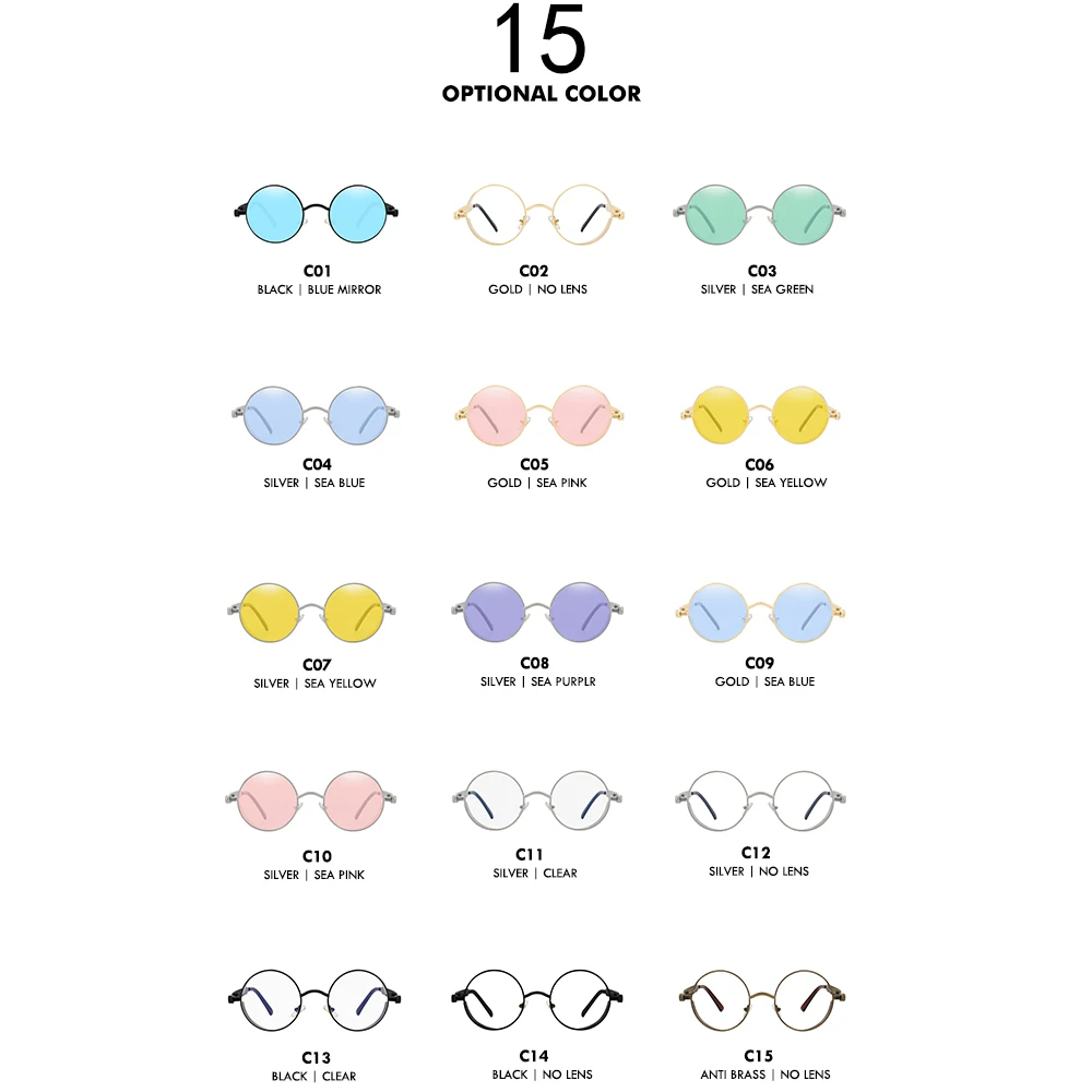 Мужские солнцезащитные очки в стиле стимпанк готические зеркальные круглые