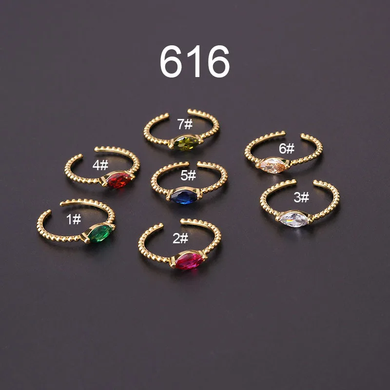 

Женское регулируемое кольцо с фианитом, регулируемое Открытое кольцо для подростков, 1 шт., простой цвет, в форме Глаза Лошади, 2021