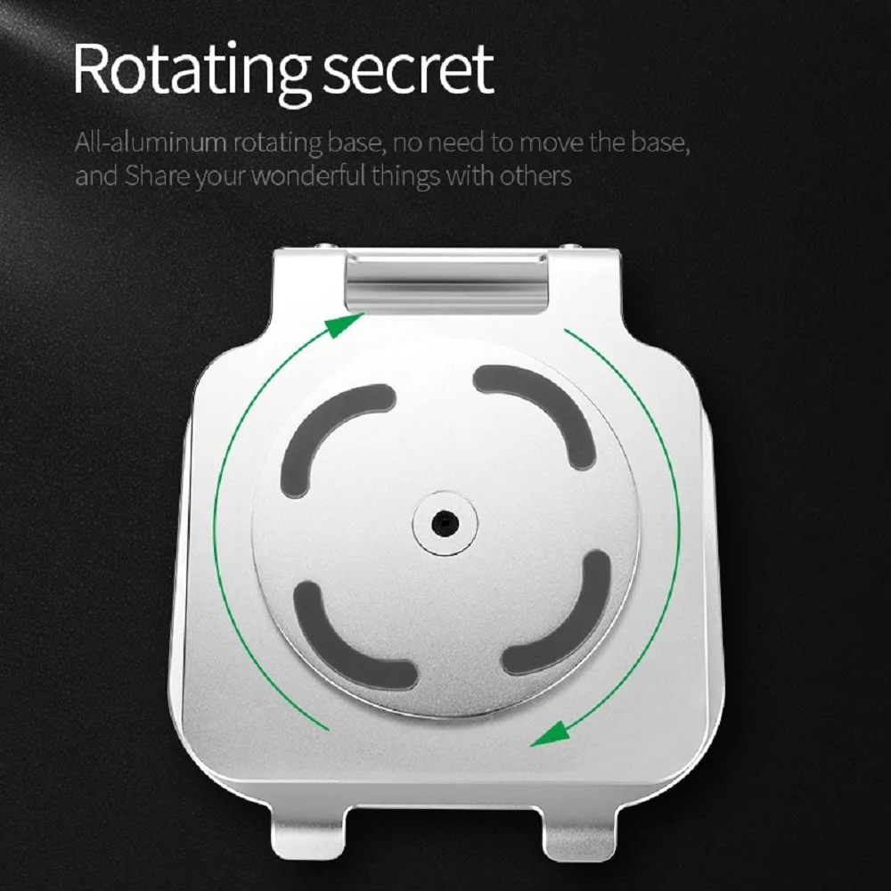 LLANO Laptop Stand Desk 360 Degree Rotating Bottom Height Adjustable for MacBook Air Pro Bracket Cooling Pad PC Laptop Holder