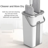 popular flat mop bucket suit xiaomi hand wash free dry wet dual purpose lazy cleaning tool floor microfiber pads dust head