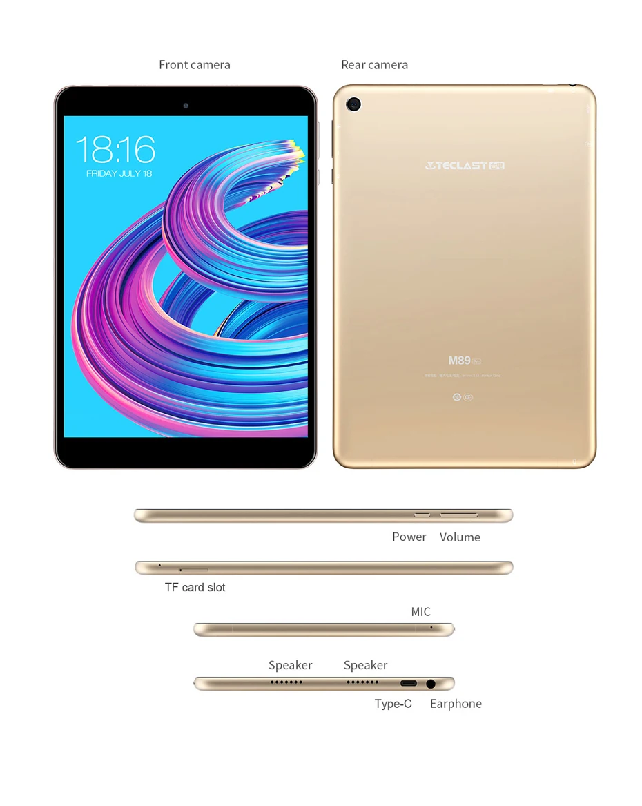 Teclast M89 Pro, планшет на Android, 7,9 дюймов, планшеты, без книги, сенсорный экран, 2048x1536, 3 Гб ram, 32 ГБ rom, Тип C, MT6797X, X27, Deca Core