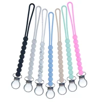 chenkai 5pcs silicone round pacifier clips chain bpa free diy baby teether pacifier dummy nursing soother sensory jewelry toys