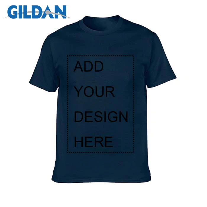 Navy Blue GILDAN бренд индивидуальные мужские футболки печать ваш собственный дизайн Высококачественная дышащая хлопковая футболка для мужчин плюс размер XS-3XL - Цвет: Navy Blue