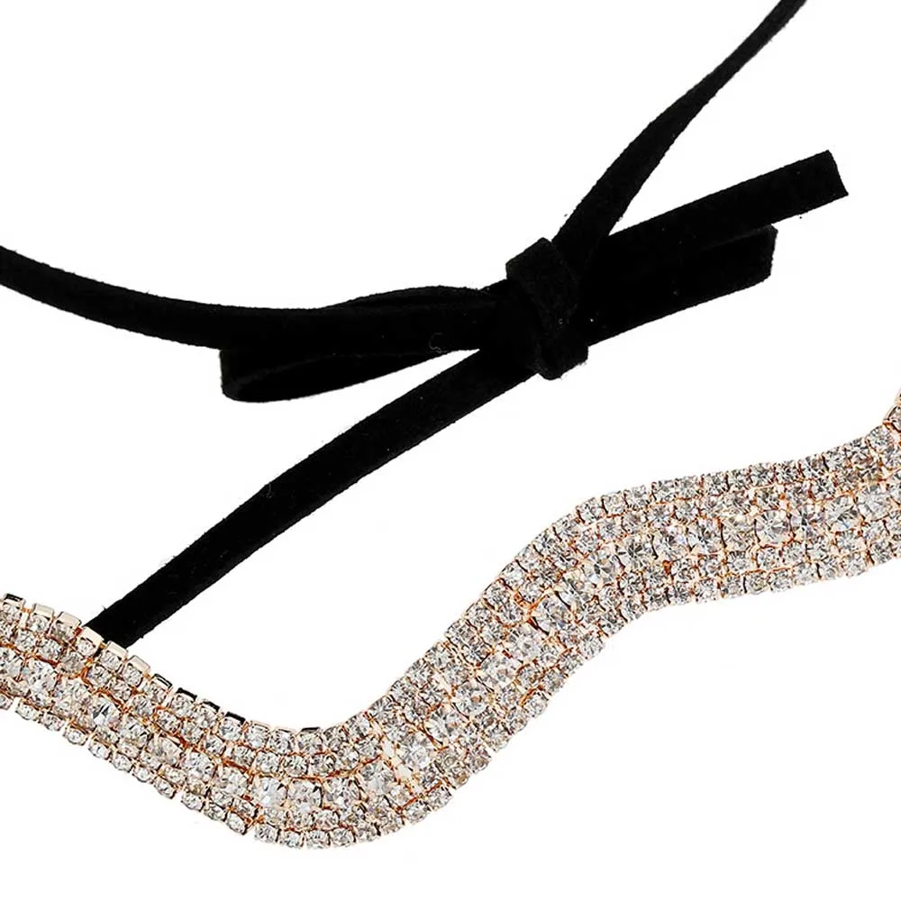 Золотые вечерние черные Колье со стразами для выпускного вечера свадебное