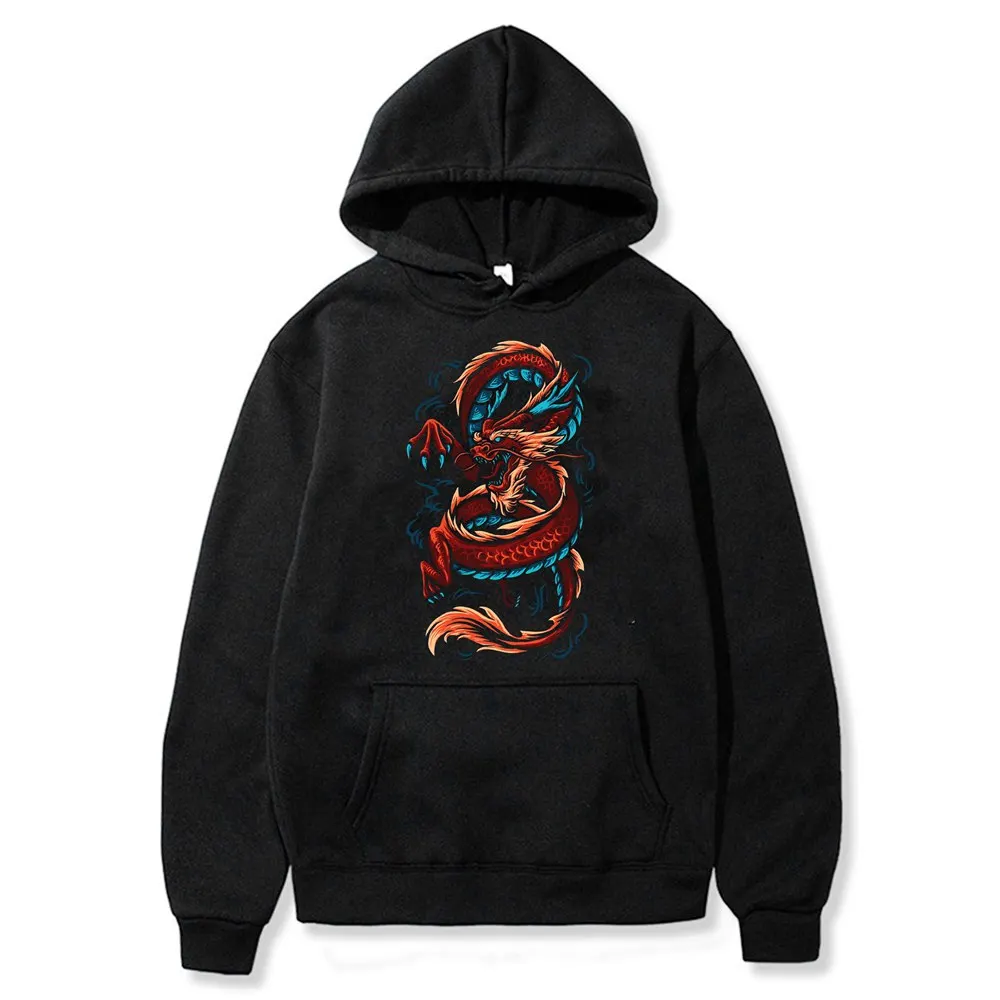 

SUNOWE Dragon Print Sweatshirt Hooded Women Hoodie Cute Hip hop Kawaii Harajuku Winter Oversized Kawaii Womens Tops Clothes