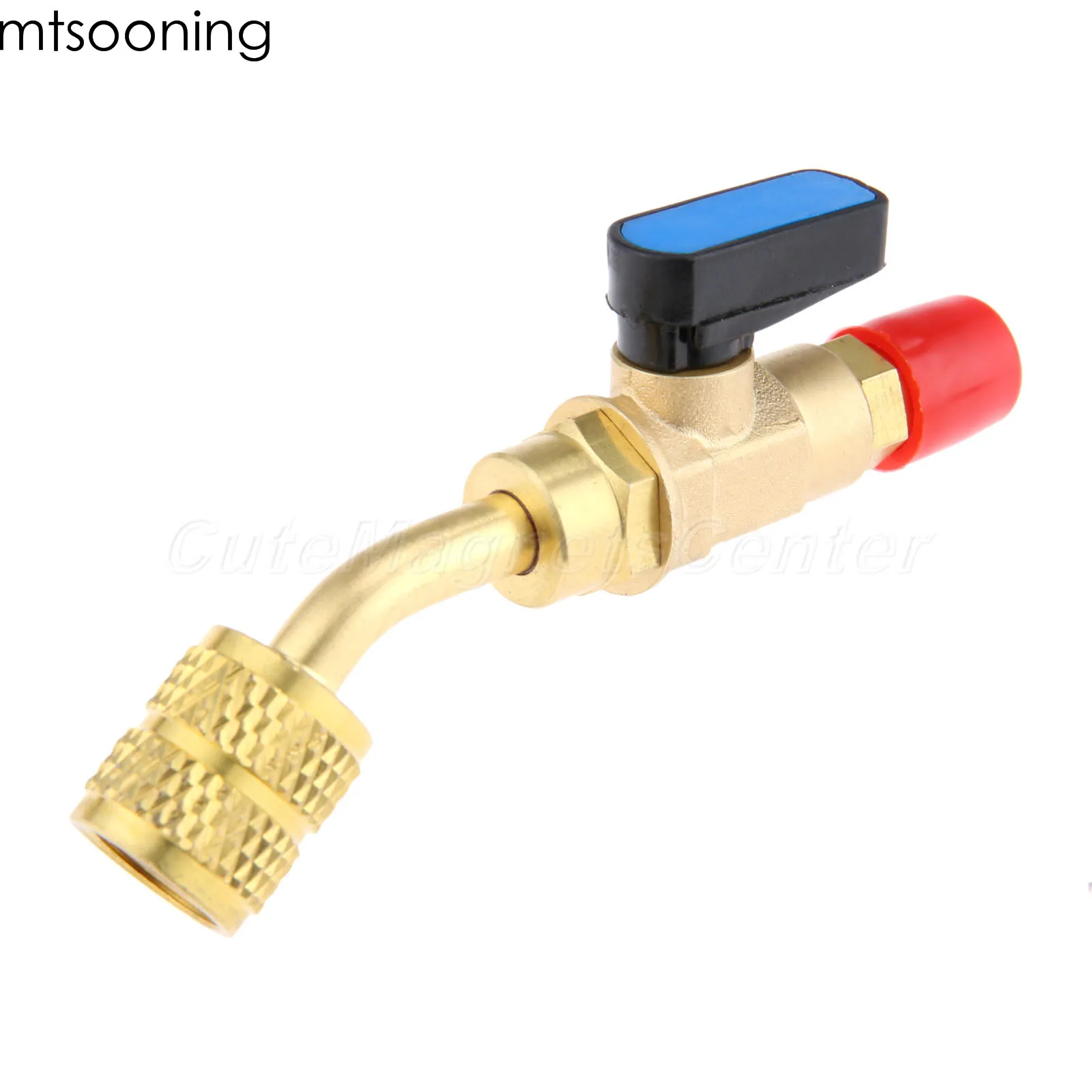 Mtsooning 45 градусный Угловой запорный шаровой клапан HVAC A/C 1/4 дюйма SAE для R22 R12