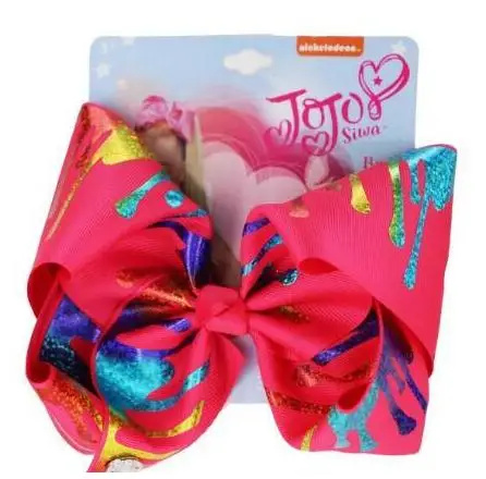 

2020 new 8" bow Clip Rainbow Striped Dots Hair Bows With Clips For Kids Girls Colorful Hairpins Handmade Hair Accessories