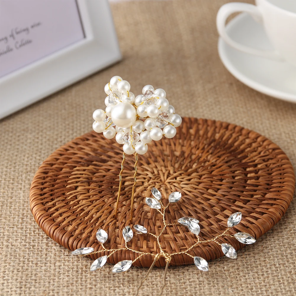 1 шт. жемчужная заколка для волос выпускного вечера Роскошные хрустальные