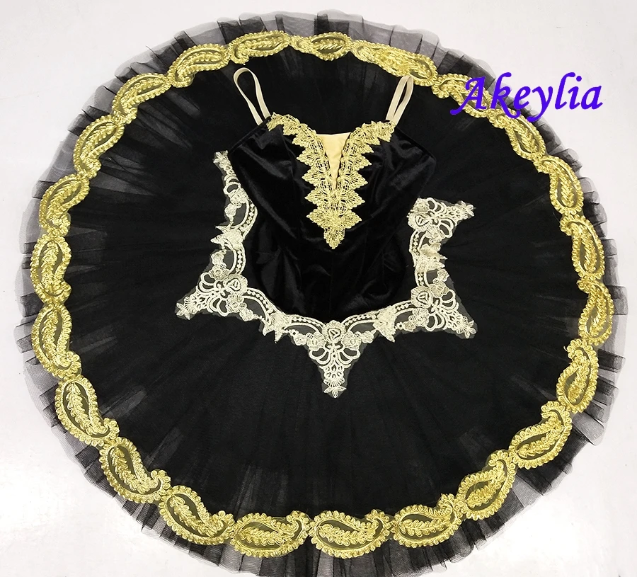 Free shipping Professional ballet tutu women black Gold Adult ballerina White Swan dress child girls 19062 | Тематическая одежда и