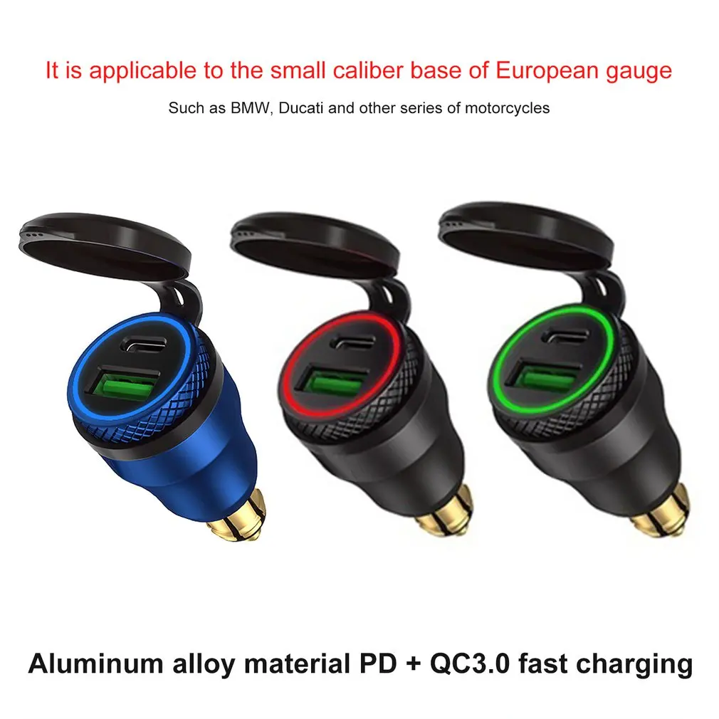 12V-24V QC3.0 USB Type C PD Fast Charging Power Adapter Charger Hella DIN EU Plug Socket for DUCATI Motorcycle B8 | Инструменты