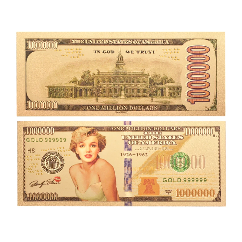 Деловые сувенирные подарки WR яркая Золотая фольга известные люди из США Мэрилин